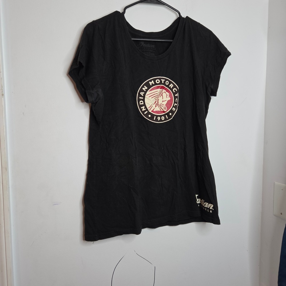 Indian Motorcycle Womens Black Graphic T-Shirt Elkhart 1901 Logo 3XL